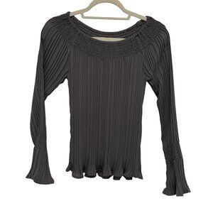 Dress-U Top Womens M Grey Off-Shoulder Bohemian Festival Boho